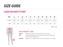 Ladies Relaxed Fit Pant- 14011 - Size Guide