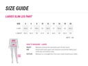 Ladies Slim Leg Pant- 10117 - Size Guide