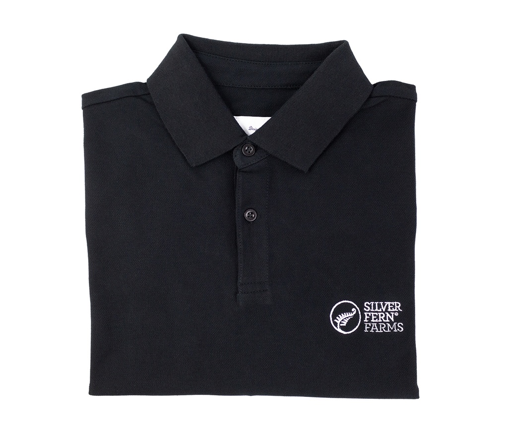 Men's Plain Pique Black Polo 100% Cotton