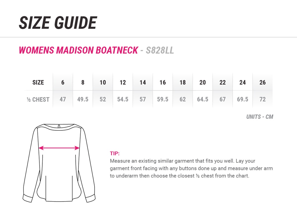 Ladies Madison Boatneck - S828LL